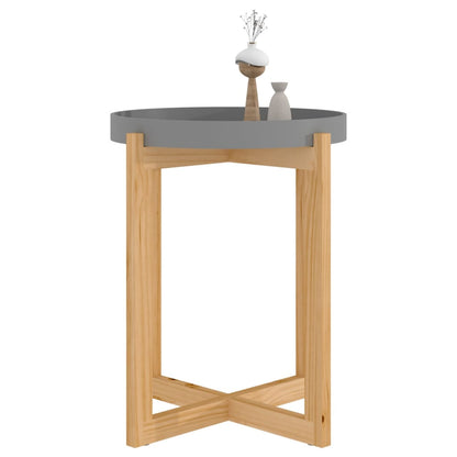vidaXL Coffee Table Grey 41x41x48.5cm Engineered Wood&Solid Wood Pine