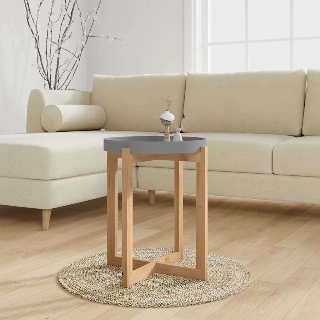 vidaXL Coffee Table Grey 41x41x48,5cm Engineered Wood&Solid Wood Pine