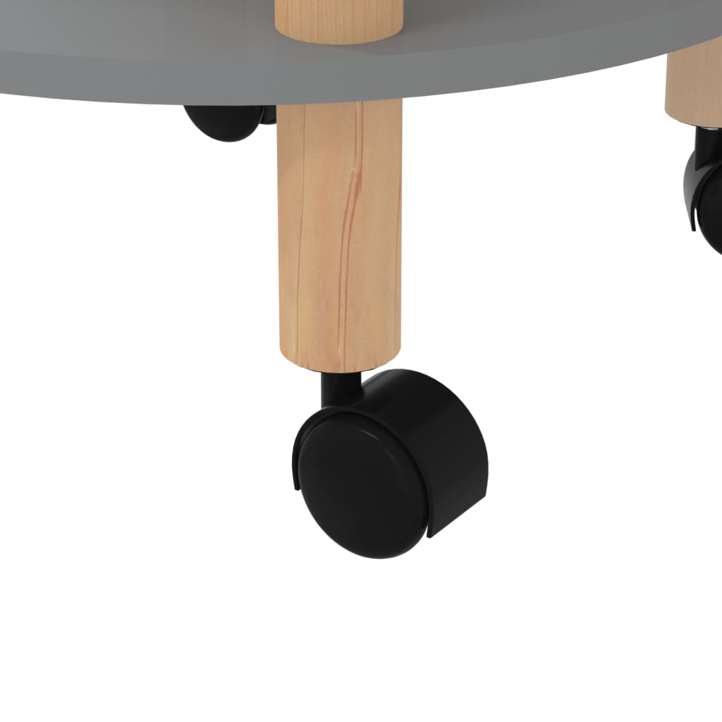 vidaXL 3-tier Trolley Grey 38x38x82cm Engineered Wood&Solid Wood Pine