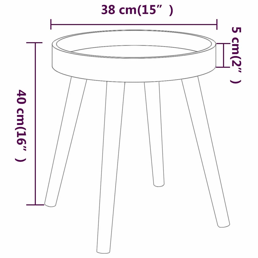 vidaXL Side Table Black 38x38x40 cm Engineered Wood&Solid Wood Pine