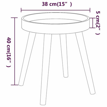 vidaXL Side Table Black 38x38x40 cm Engineered Wood&Solid Wood Pine