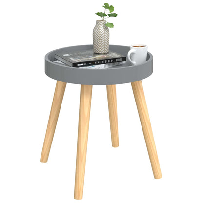 vidaXL Side Table | Grey | Engineered Wood and Solid Pine | Small | Durable
