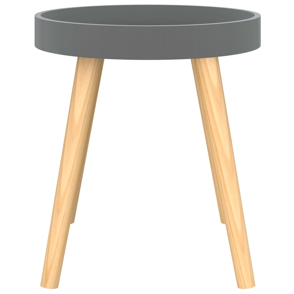 vidaXL Side Table | Grey | Engineered Wood and Solid Pine | Small | Durable