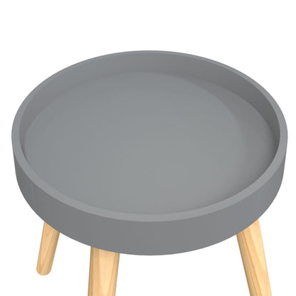 vidaXL Side Table | Grey | Engineered Wood and Solid Pine | Small | Durable
