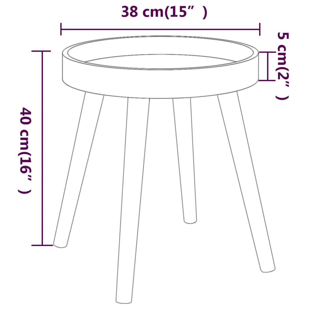 vidaXL Side Table | Grey | Engineered Wood and Solid Pine | Small | Durable