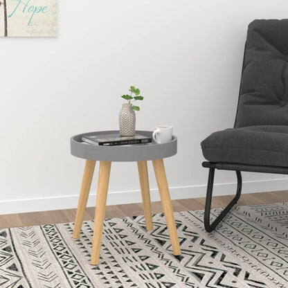 vidaXL Side Table | Grey | Engineered Wood and Solid Pine | Small | Durable