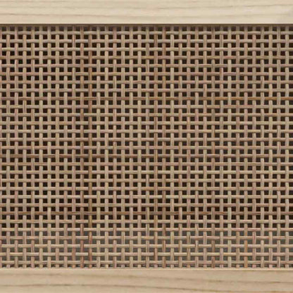 vidaXL TV Cabinet White 80x30x40 cm Solid Wood Pine and Natural Rattan