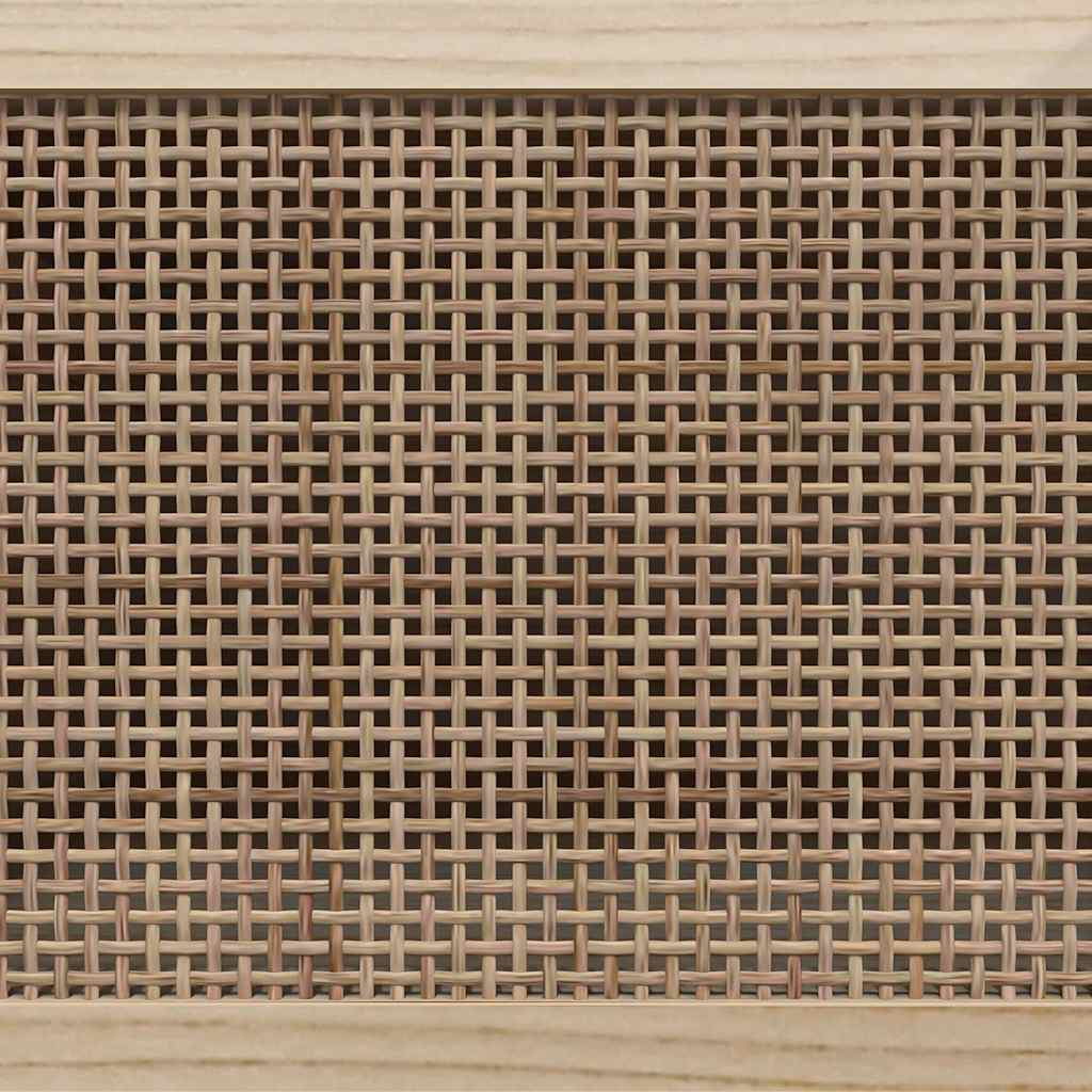 vidaXL TV Cabinet Brown 80x30x40 cm Solid Wood Pine and Natural Rattan