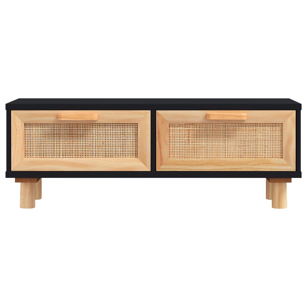 vidaXL Coffee Table Black 80x40x30 cm Engineered Wood&Solid Wood Pine