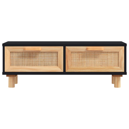 vidaXL Coffee Table Black 80x40x30 cm Engineered Wood&Solid Wood Pine