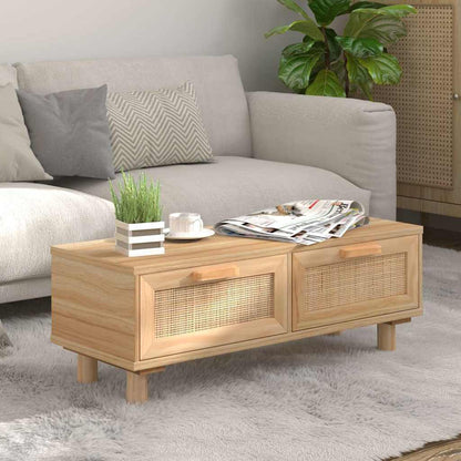 vidaXL Coffee Table Brown 80x40x30 cm Engineered Wood&Solid Wood Pine