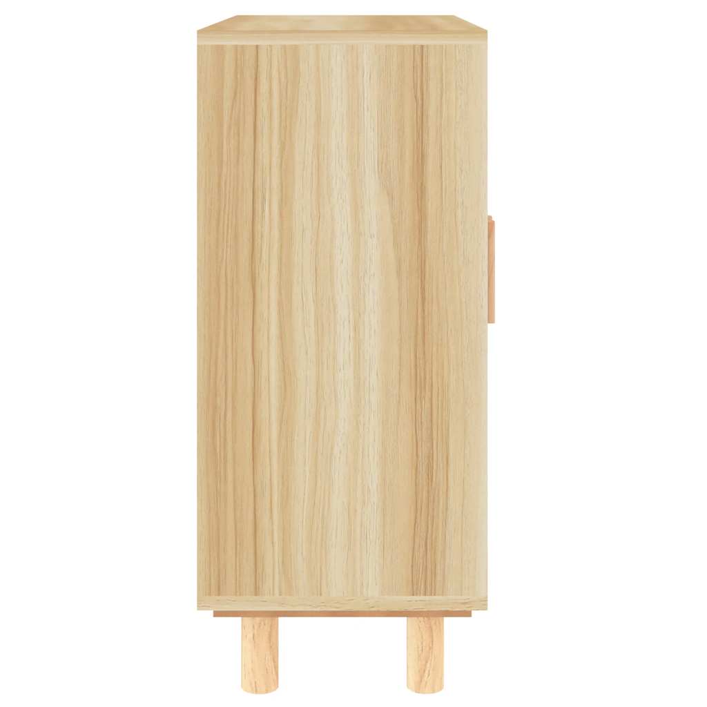 vidaXL Sideboard Brown 60x30x70 cm Solid Wood Pine and Natural Rattan