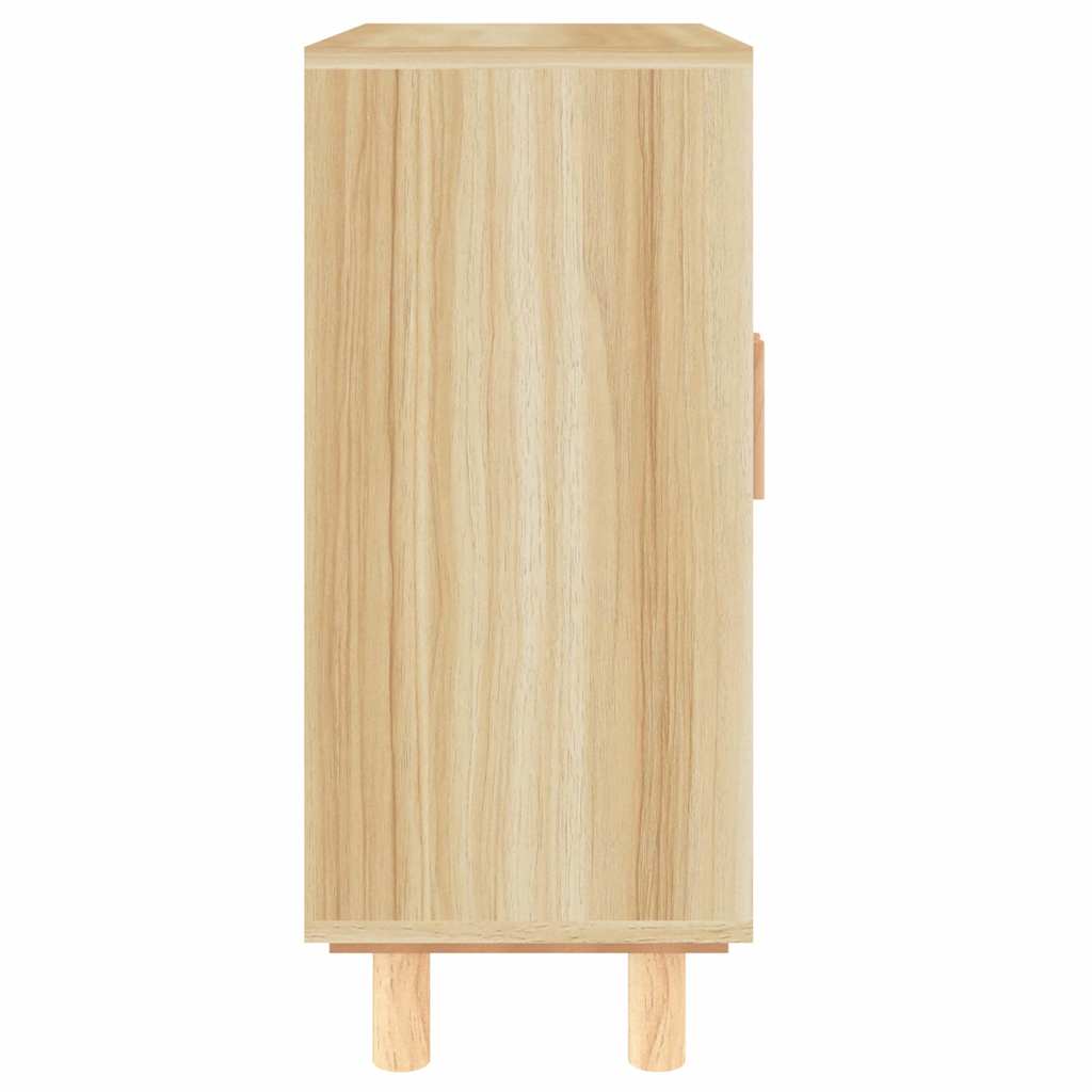 vidaXL Sideboard Brown 60x30x70 cm Solid Wood Pine and Natural Rattan