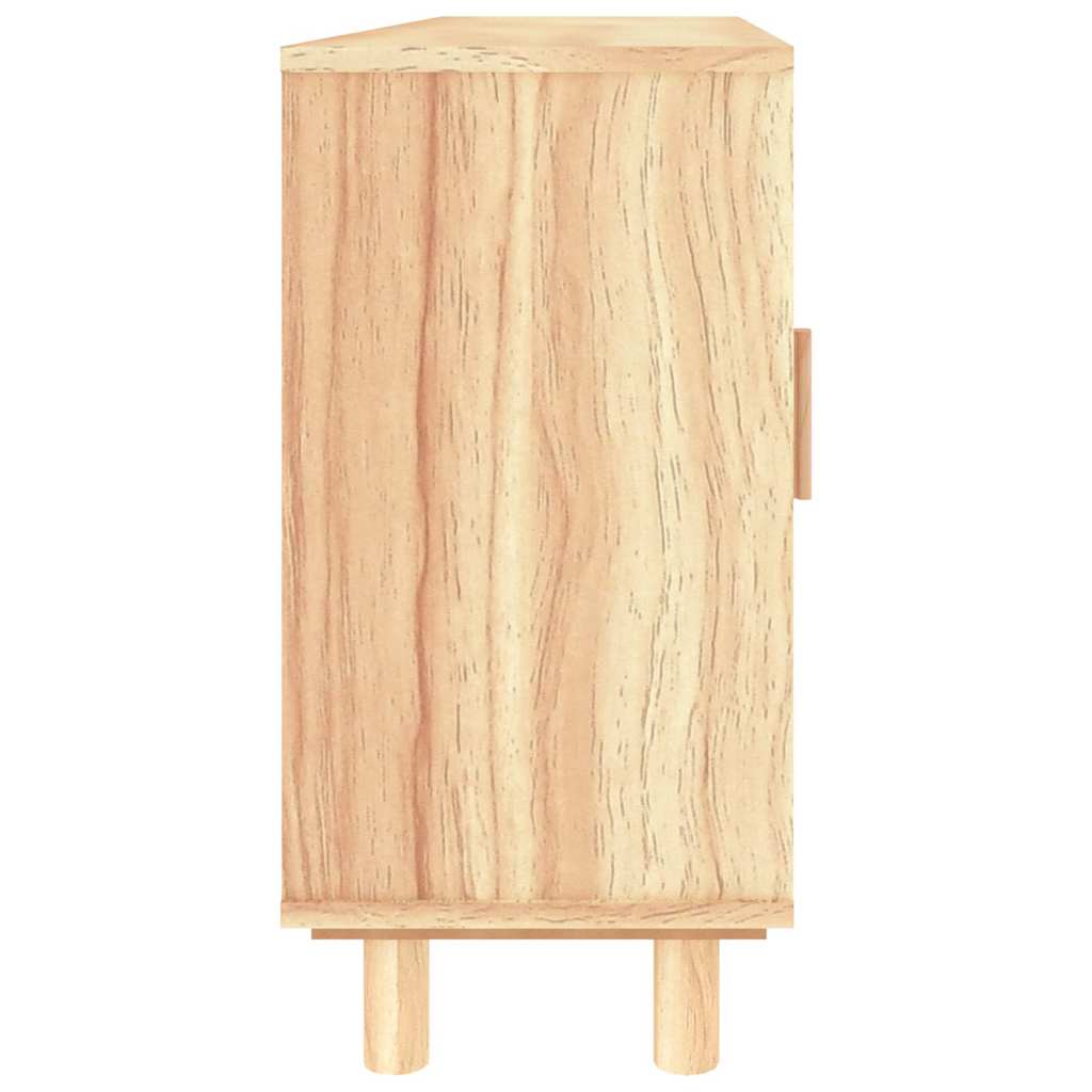 vidaXL Sideboard Brown 105x30x60 cm Solid Wood Pine and Natural Rattan