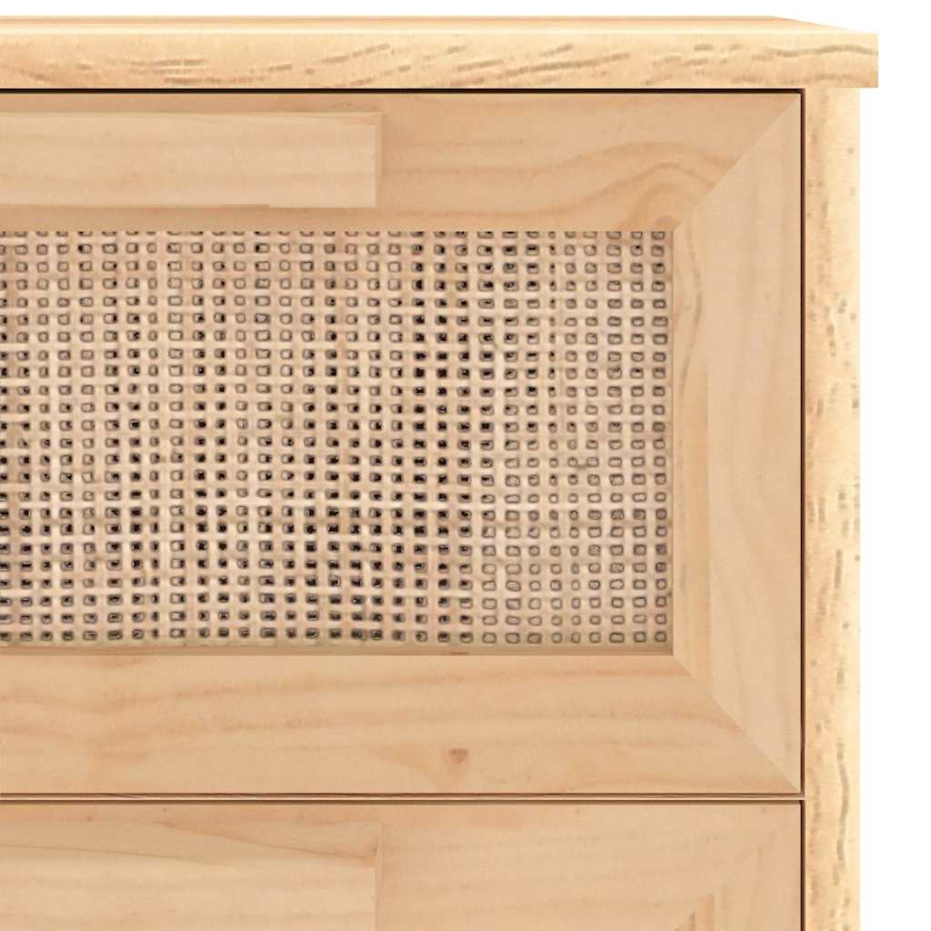 vidaXL Sideboard | Brown | Engineered Wood, Solid Pine Wood, Natural Rattan