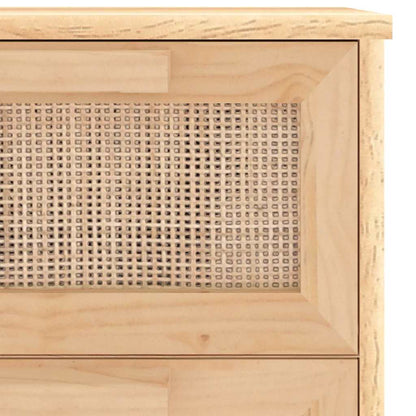 vidaXL Sideboard | Brown | Engineered Wood, Solid Pine Wood, Natural Rattan