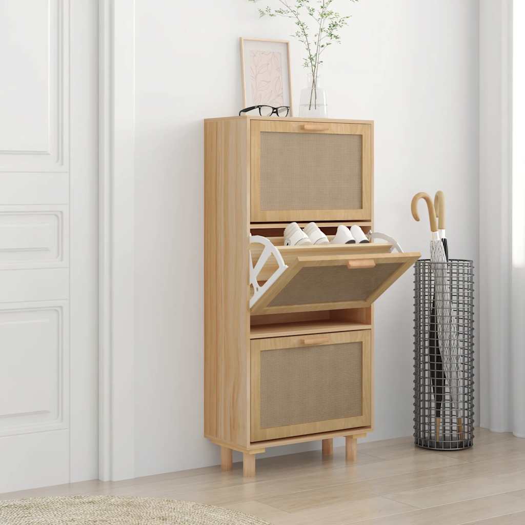 vidaXL Shoe Cabinet | Brown | Engineered wood | 115 cm tall | Shoe Cabinet