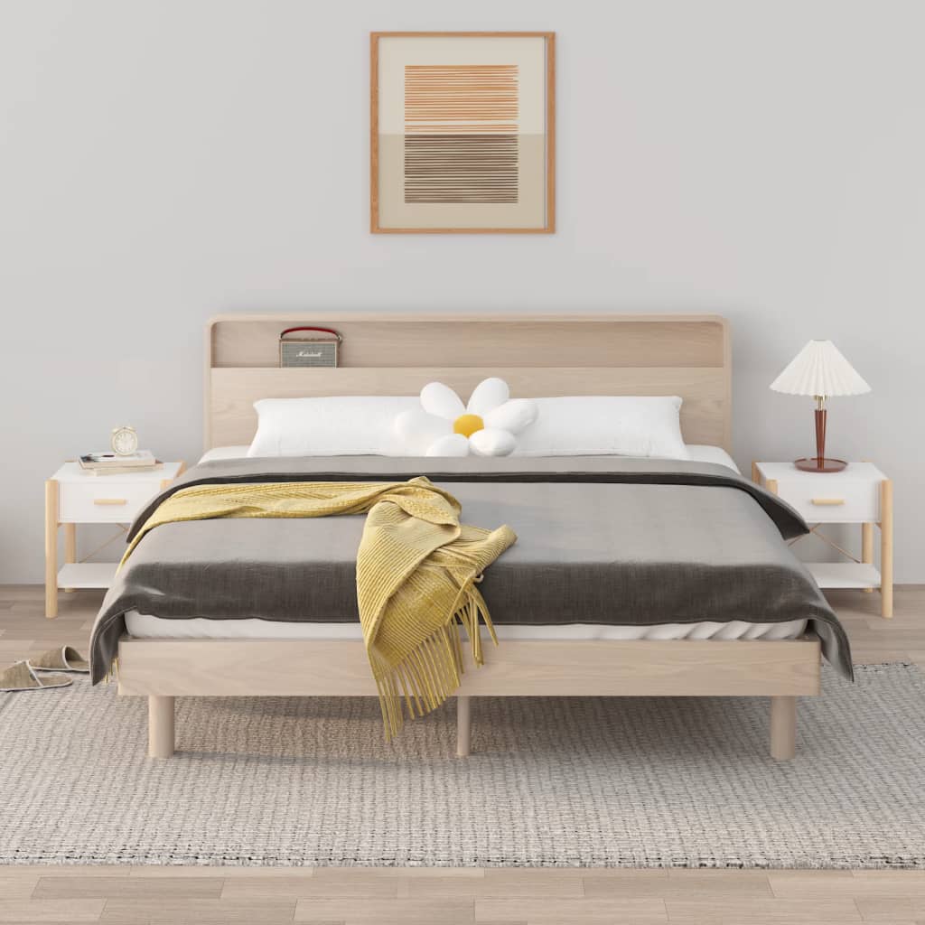 vidaXL Bedside Tables 2pcs White 42x38x45 cm Engineered Wood