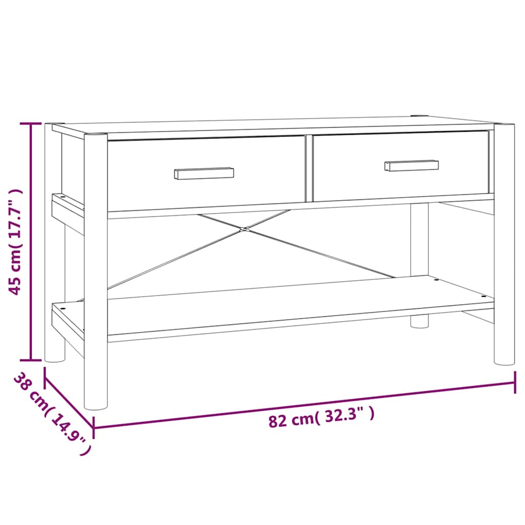 vidaXL TV Cabinet Black 82x38x45 cm Engineered Wood