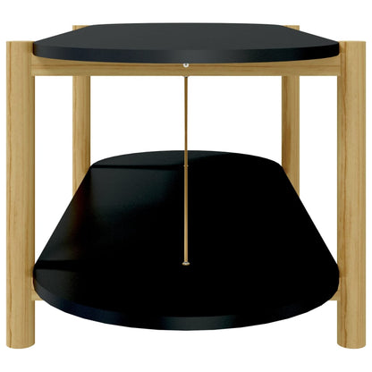 vidaXL Coffee Table | Black | Engineered wood, Solid pine wood, Metal | Regular