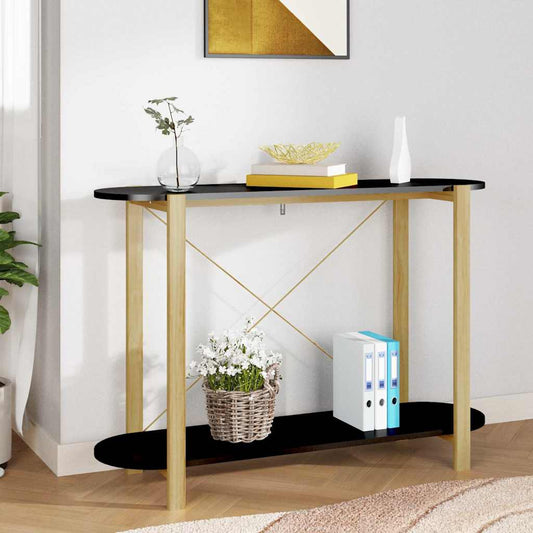 vidaXL Console Table Black 110x38x75 cm Engineered Wood