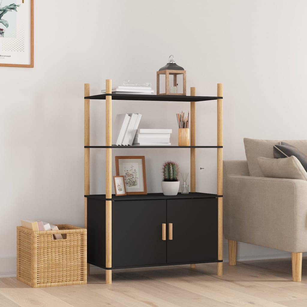 vidaXL Highboard Black 80x40x121 cm Engineered Wood