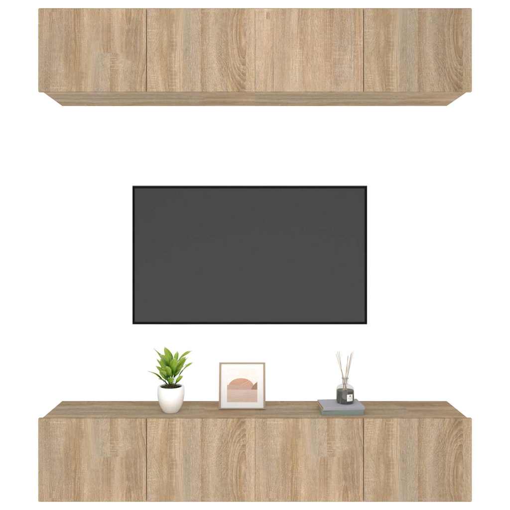 vidaXL 4 Piece TV Cabinet Set Sonoma Oak 80x30x30 cm Engineered Wood