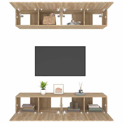 vidaXL 4 Piece TV Cabinet Set Sonoma Oak 80x30x30 cm Engineered Wood