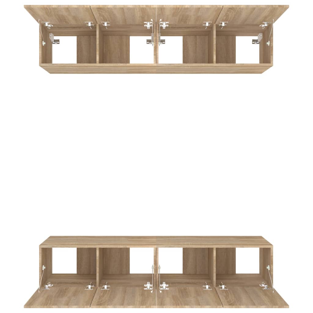 vidaXL 4 Piece TV Cabinet Set Sonoma Oak 80x30x30 cm Engineered Wood