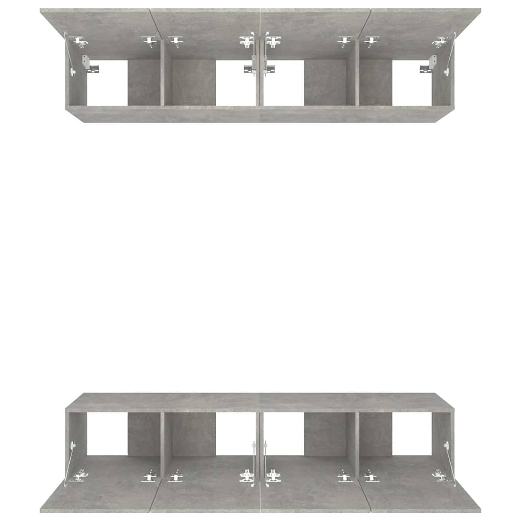 vidaXL 4 Piece TV Cabinet Set Concrete Grey 80x30x30 cm Engineered Wood