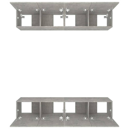 vidaXL 4 Piece TV Cabinet Set Concrete Grey 80x30x30 cm Engineered Wood