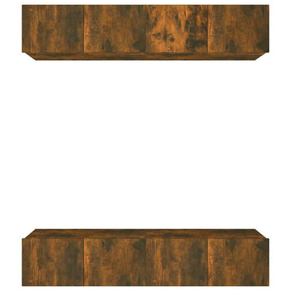 vidaXL 4 Piece TV Cabinet Set Smoked Oak 80x30x30 cm Engineered Wood