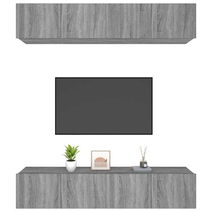 vidaXL 4 Piece TV Cabinet Set Grey Sonoma 80x30x30 cm Engineered Wood
