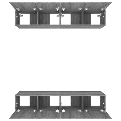 vidaXL 4 Piece TV Cabinet Set Grey Sonoma 80x30x30 cm Engineered Wood