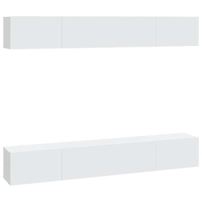 vidaXL 4 Piece Wall-mounted TV Cabinet Set White 100x30x30 cm