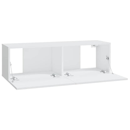 vidaXL 4 Piece Wall-mounted TV Cabinet Set White 100x30x30 cm