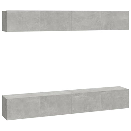 vidaXL Wall TV Cabinets 4 pcs Concrete Grey 100x30x30 cm