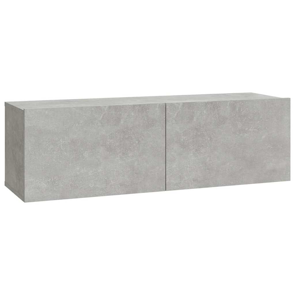 vidaXL 4 Piece Wall-mounted TV Cabinet Set Concrete Grey 100x30x30 cm