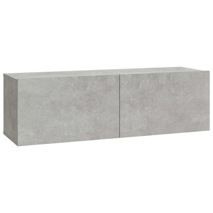 vidaXL 4 Piece Wall-mounted TV Cabinet Set Concrete Grey 100x30x30 cm