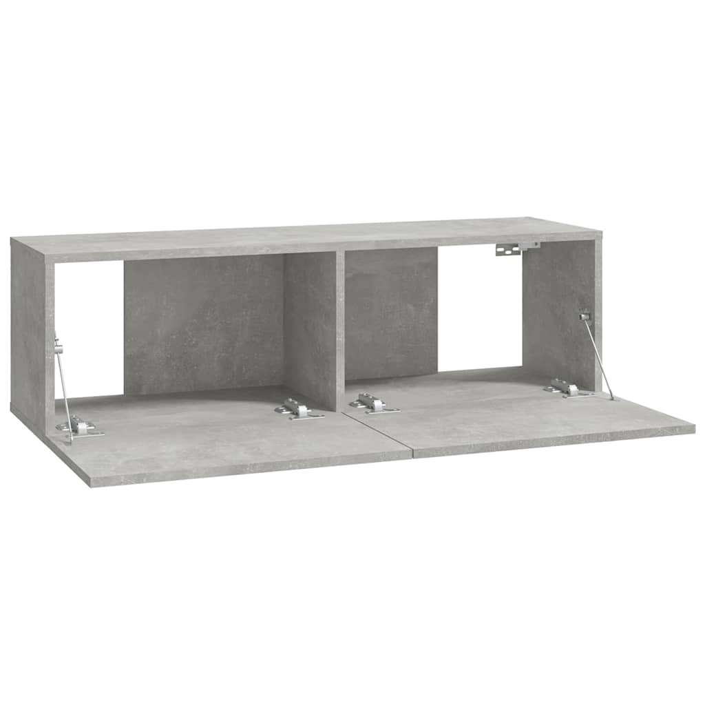 vidaXL 4 Piece Wall-mounted TV Cabinet Set Concrete Grey 100x30x30 cm