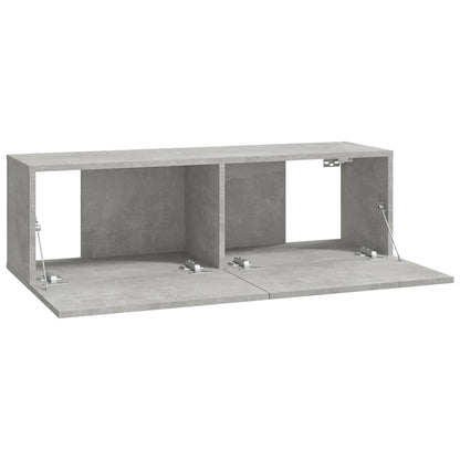 vidaXL 4 Piece Wall-mounted TV Cabinet Set Concrete Grey 100x30x30 cm