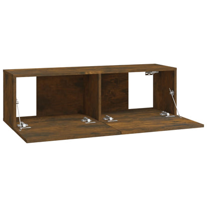 vidaXL Wall TV Cabinets 4 pcs Smoked Oak 100x30x30 cm