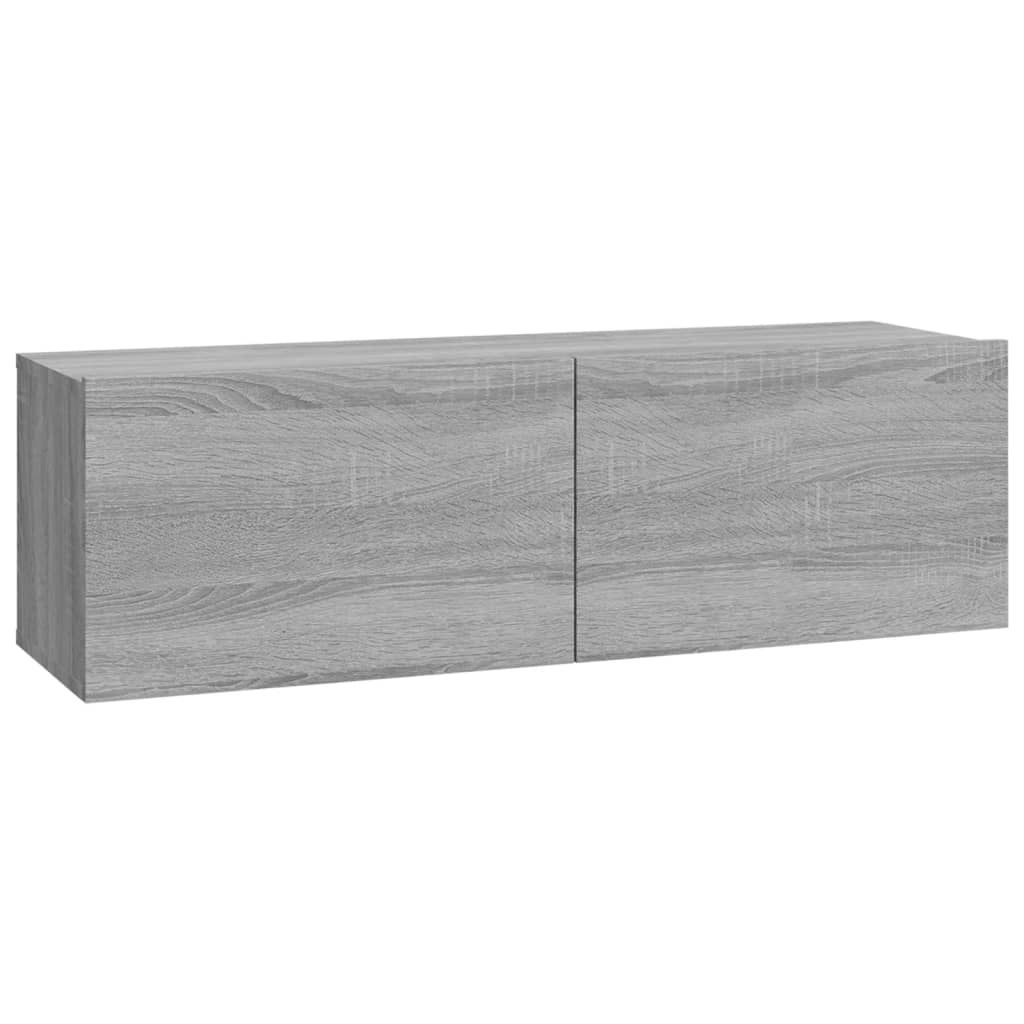 vidaXL Wall TV Cabinets 4 pcs Grey Sonoma 100x30x30 cm
