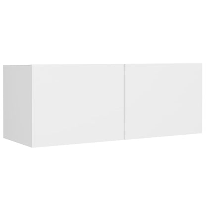 vidaXL 4 Piece TV Cabinet Set White Engineered Wood