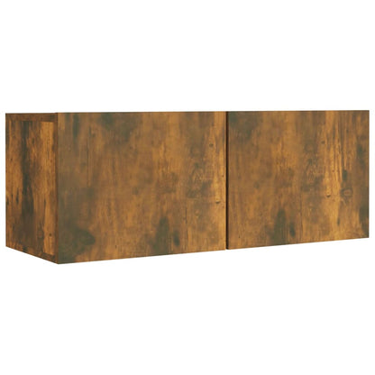 vidaXL 4 Piece TV Cabinet Set Smoked Oak Engineered Wood