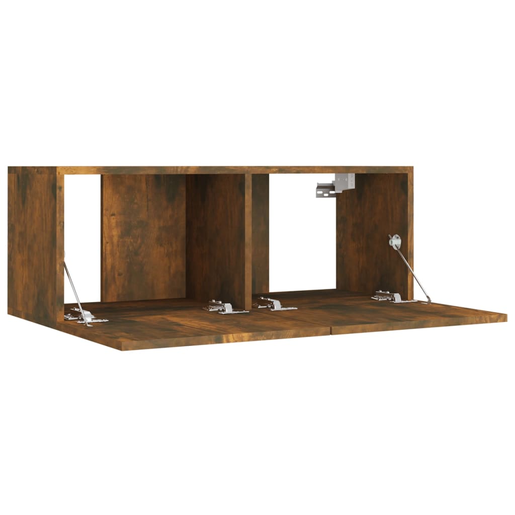 vidaXL 4 Piece TV Cabinet Set Smoked Oak Engineered Wood