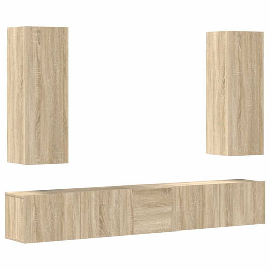 vidaXL 5 Piece TV Cabinet Set Sonoma Oak Engineered Wood