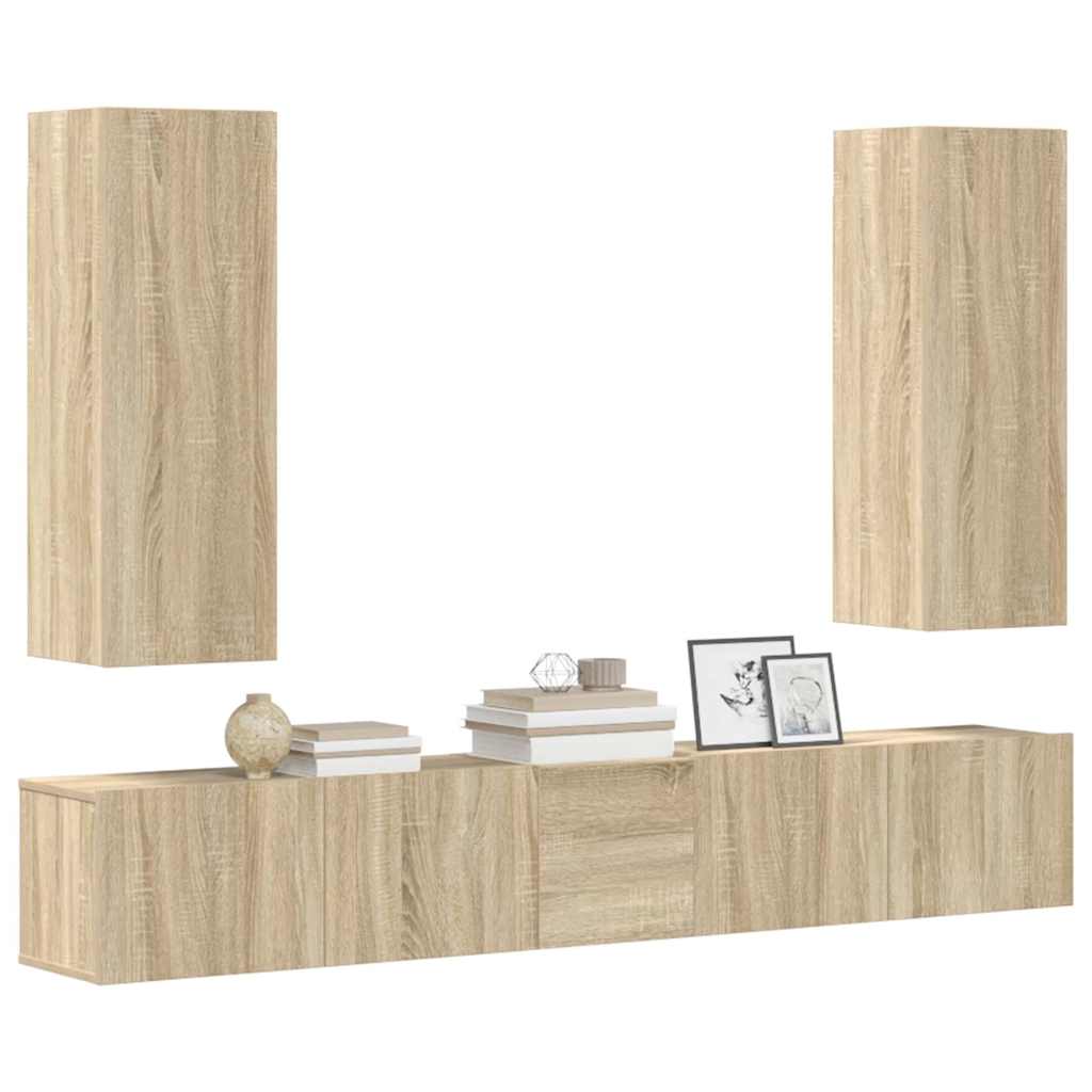 vidaXL 5 Piece TV Cabinet Set Sonoma Oak Engineered Wood
