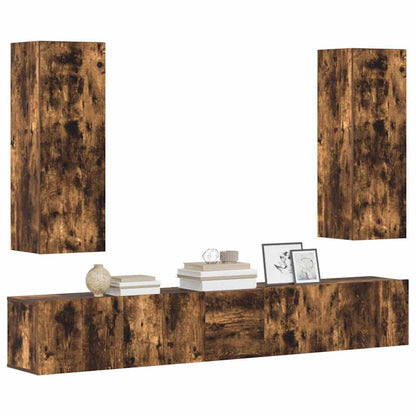 vidaXL 5 Piece TV Cabinet Set Smoked Oak Engineered Wood