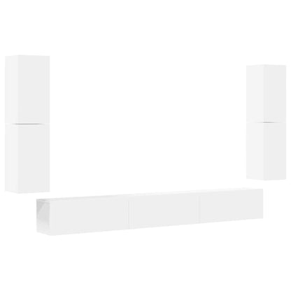 vidaXL 7 Piece TV Cabinet Set White Engineered Wood